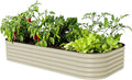 Vego garden Raised Garden Bed Kit 17 Tall 10 in 1 Jumbo Modular Metal Planter Box for Vegetables Flowers Herbs Pearl White