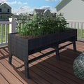 MUPATER 6x3x2FT Cedar Raised Garden Bed for OutdoorRaised Garden Bed with Wheels and Legs 837lbs Large Elevated Garden Planter Box with Liner Design for Herbs Grey