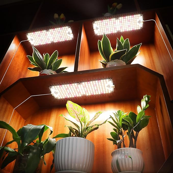 3Pack 2026 Ultra-Thin Panel Grow Lights for Seed Starting Vegetables Greenhouse &amp Under Cabinet &amp Shelf Plants with Timer 4/8/12/16/20H Free Connect Full Spectrum Indoor LED Plant Growing L