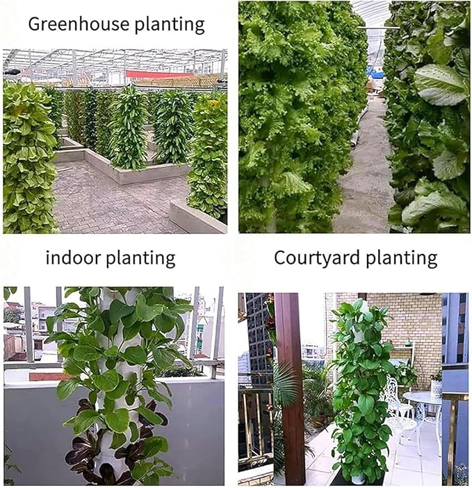 Hydroponic Tower Growing sytem Indoor hydroponic Grow System Vertical Grow Tower 15 Layer 45 Plants Sites with Pump and Movable Water Tank