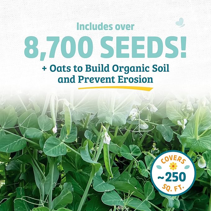 Back to The Roots 100% Organic Field Pea (with Oats) Cover Crop Seeds Covers ~1000 sq. ft.