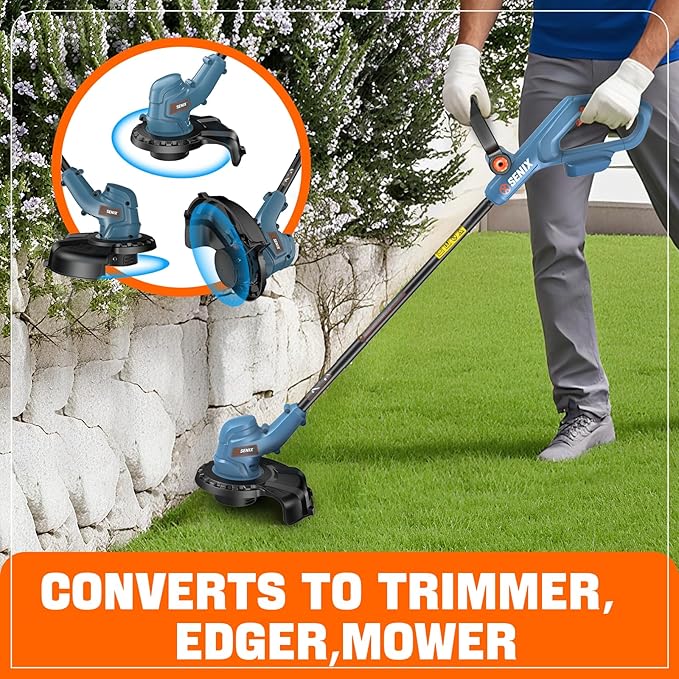 SENIX X2 20 Volt Max* 2-Piece Cordless Power Tool Combo Kit with Battery Powered 10-Inch String Trimmer and Variable Speed Leaf Blower Includes 4.0 Ah Battery &amp Charger (S2K2B1-03)