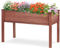 48×24×30 Inch Raised Garden Bed with Legs Solid Wood Elevated Planter Box Stand with Liner for Outdoor Backyard Patio Balcony