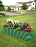2Pcs 8x2x1.5ft Raised Garden BedGalvanized Raised Planter Boxes Outdoor with Easy Assembly Large Garden Bed for Vegetables Fruits FlowerRaised Garden BedGreen