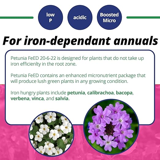 Jack's Classic 20-6-22 Petunia Feed Water-Soluble Fertilizer with Micronutrients 4lbs - Provides Lush Green Annuals