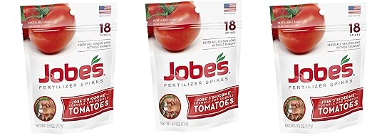 Jobes Tomato Fertilizer Spikes 6-18-6 Time Release Fertilizer for All Tomato Plants zqlaxW 54 Spikes Resealable Waterproof Pouch