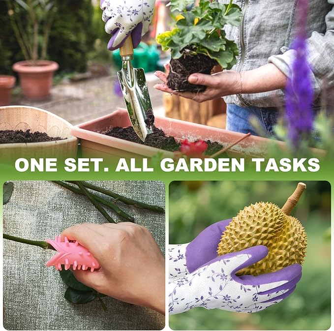 Gardening Tools Set 11-Piece Heavy Duty Garden Tools Including Garden GlovesAnti Rust Gardening Essentials Kit for StartersGardening Gift for Women
