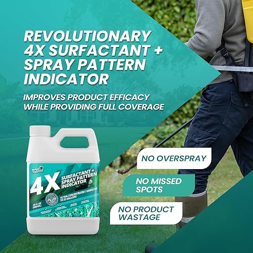32oz 4X Spray Pattern Indicator Dye + Surfactant Makes 32 Gallons of Wetting Agent for Lawn &amp Turf Mark - Effective Spray Indicator Liquid Blue Dye for Marking Turf Easy to Mix &amp Apply
