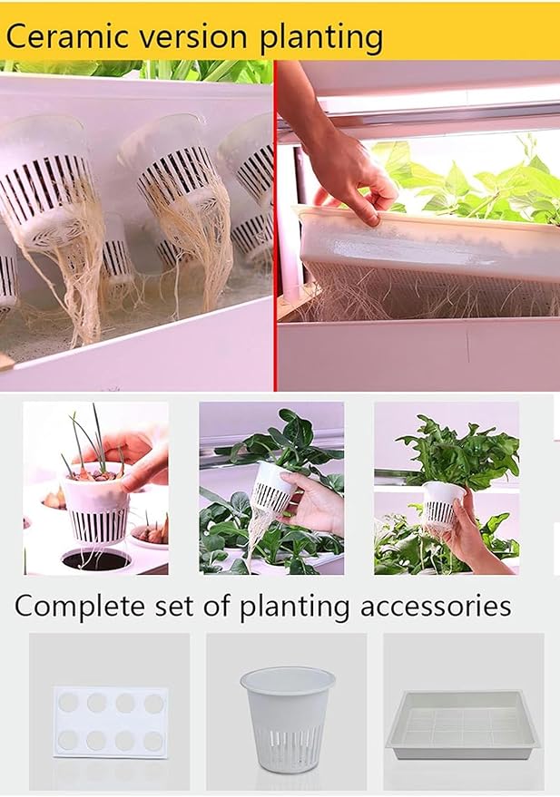 Indoor Garden Hydroponic Growing 48/64/90/120 Holes Hydroponics Tower Set with LED Grow LightHydroponic Vertical Tower Self-Watering Growing