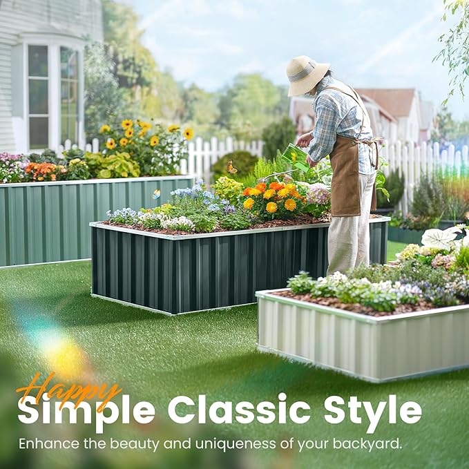 KING BIRD Faster Assembly Raised Garden Bed Bundle with 68x36x12 in Raised Garden Bed