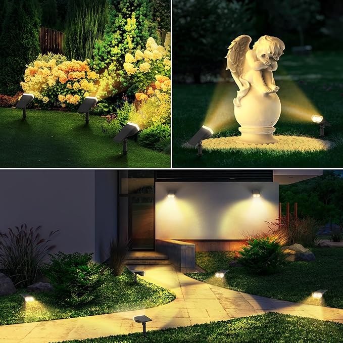 Linkind StarRay+StarRayS Solar Spot Lights Outdoor Waterproof Warm White 12 Pack