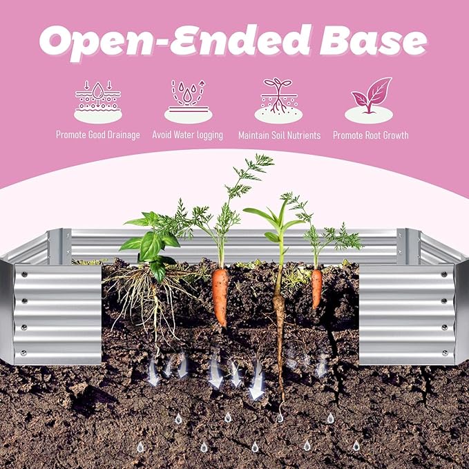 6x3x1ft Galvanized Raised Garden Bed with Greenhouse Cover Reinforced Metal Planter Box with Zippered Windows Outdoor Gardening Kit for Vegetables Flowers Plants (Green)