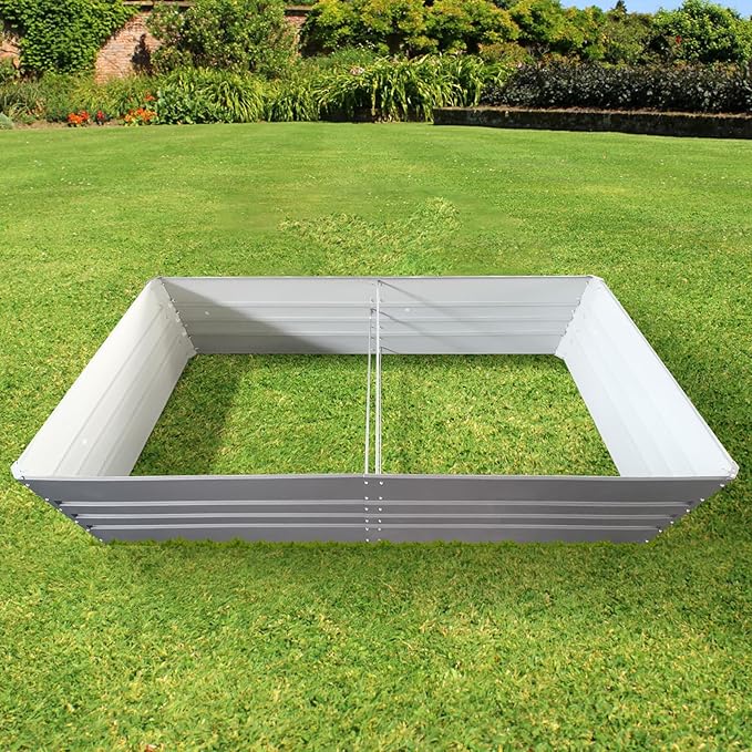 Galvanized Raised Garden Bed 8ft x 4ft x 2ft Large Metal Planter Box for Vegetables Herbs Flowers 20.5 Cubic Feet (Metal Garden Bed 8x4x2 Grey)
