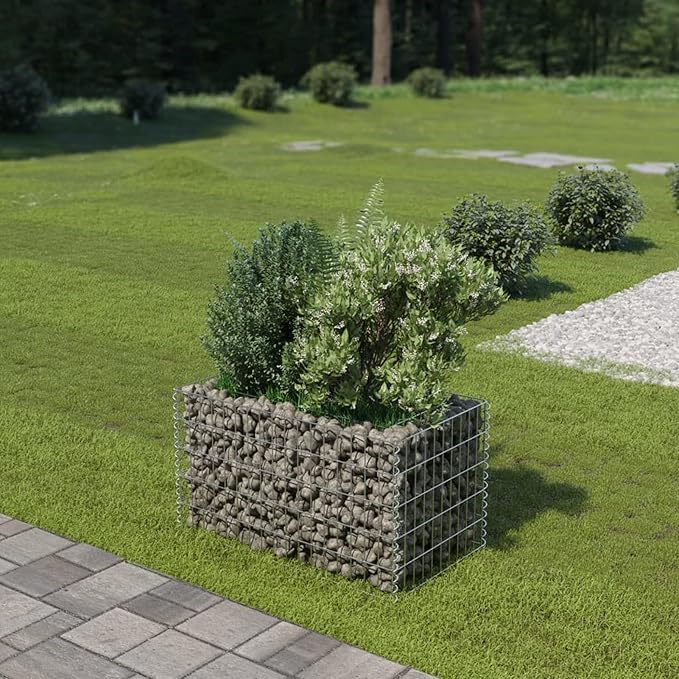 Gabion Raised Bed Gabion Planter Raised Bed Gabion Basket for Outdoor Garden Yard Galvanised Steel 35.4x19.7x39.4