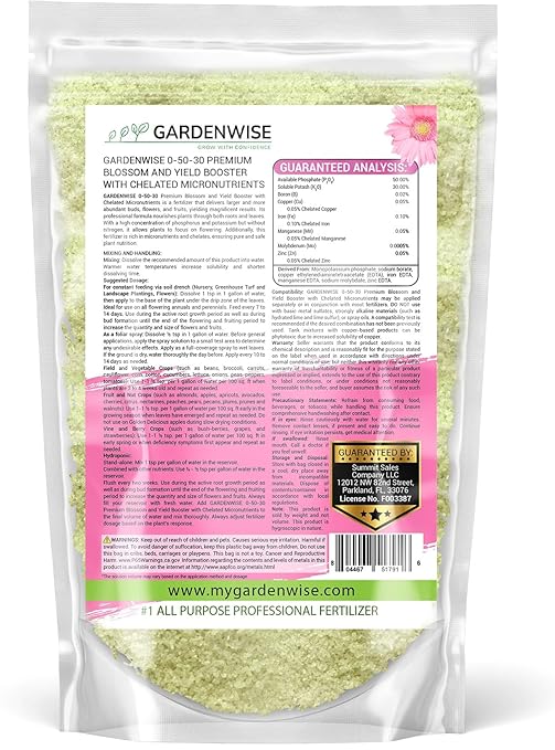 0-50-30 Universal Premium Bud and Bloom Booster Increases Flowering &amp Yield for Use in Soil and Hydroponics Super Concentrated Flower Fuel (1/2 LBS)