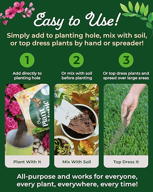 Organic Plant Magic - Truly Organic™ Long-Lasting Spreadable Plant Food: All-Purpose Fertilizer Granules for All Flower Vegetable Herb Fruit Tree Shrub Container Garden &amp House Plants [One 20 lb B