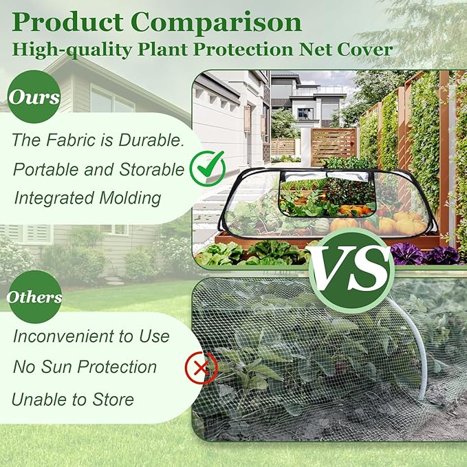 Garden Row Accelerator Plants Cover 45 x 22 x 16 Garden Covers for Raised Beds Waterproof Insect Bird Barrier Plant Net Cage for Protecting Fruits Vegetable Seedlings Row (1 Pc)
