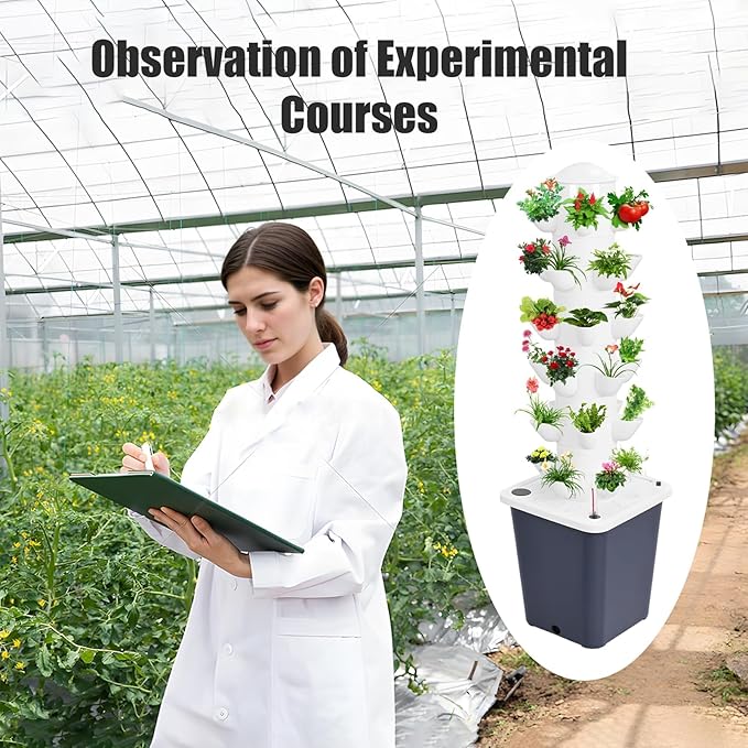 Hydroponic Growing Tower School Project 6-Layer Cultivation with 10L Tank Suitable for Fruits Vegetables Easy Maintenance HOM