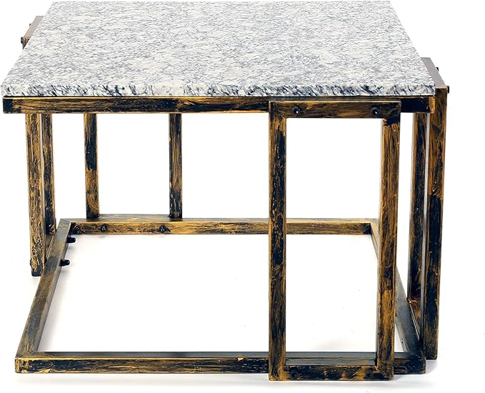 14.5 Marble Black Gold Plant Stand