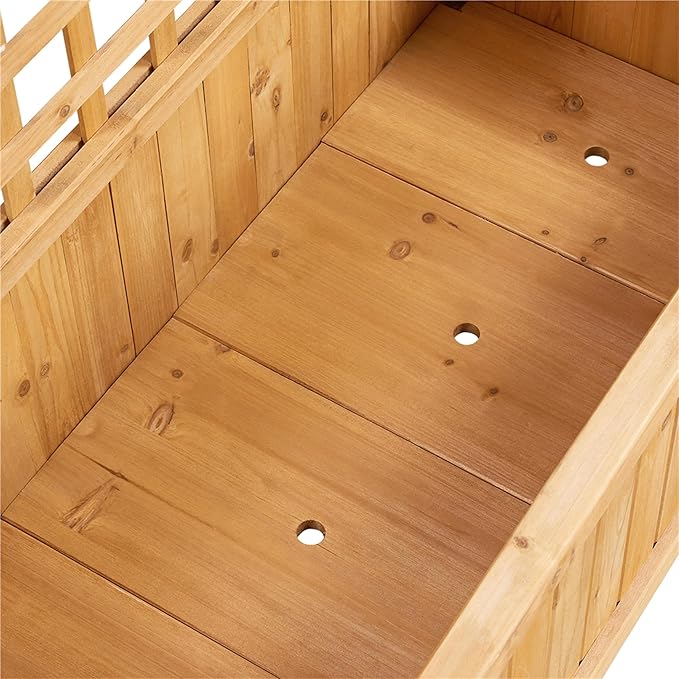 Topeakmart Garden Flower Box for Vine Climbing Plants Standing Vertical Planter Box Wooden Raised Plant Bed Vertical Garden Planter Bed for Yard/Patio/Backyard