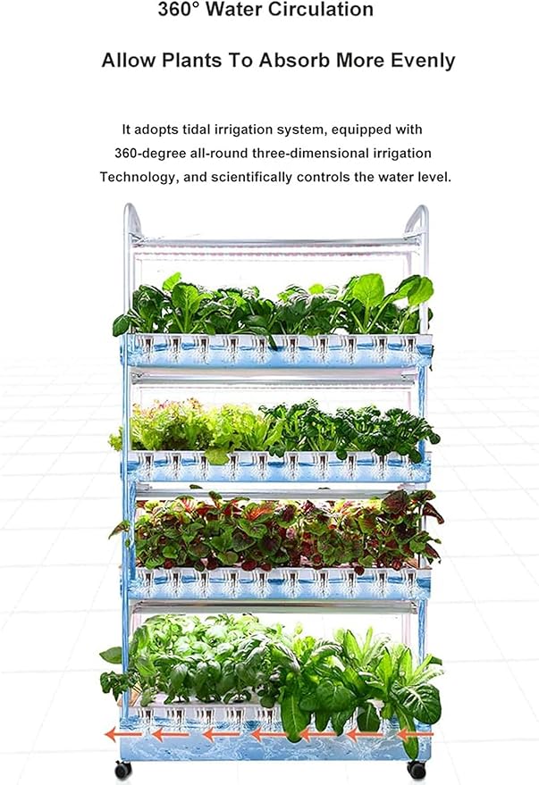 Hydroponics TowerGarden Hydroponic Growing System48/64 /90/120 Planting Spaces PVC Vegetables Hydroponic Grow KitIndoor Gardening Systemfor Fruits and Vegetables (48hole)-// (
