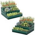 Giantex 3-Tier Raised Garden Bed Set 2 47 x47''x24'' Heavy-Duty Metal Outdoor Planter Box w/Open-Ended Base Elevated Planter Box for Vegetable Fruit Flower Herb Patio Backyard Raised Bed Kit