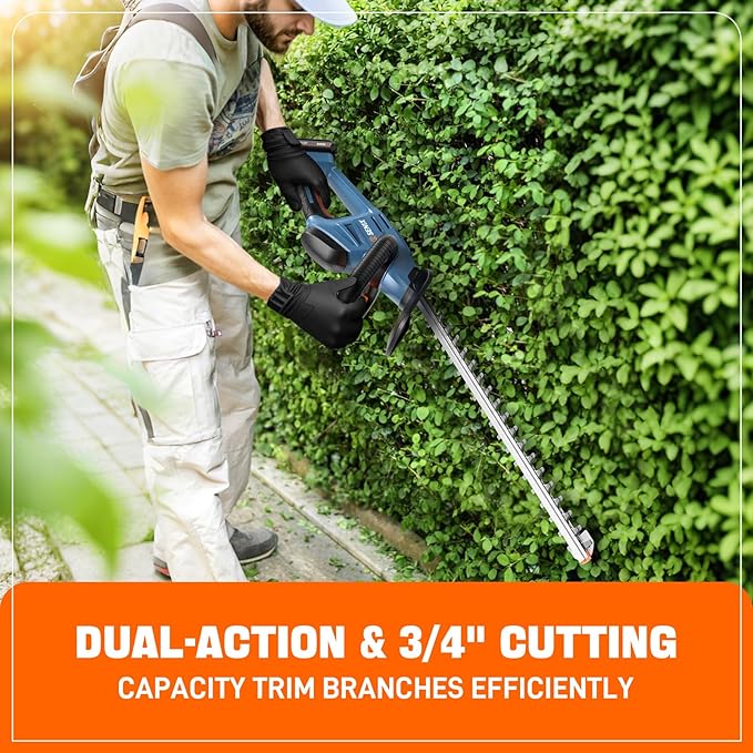 SENIX X2 20 Volt Max* 3-Piece Cordless Power Tool Combo Kit with Battery Powered 10 String Trimmer Variable Speed Leaf Blower 18 Hedge Trimmer Includes 2 Batteries &amp Battery Charger (S2K3B2-0