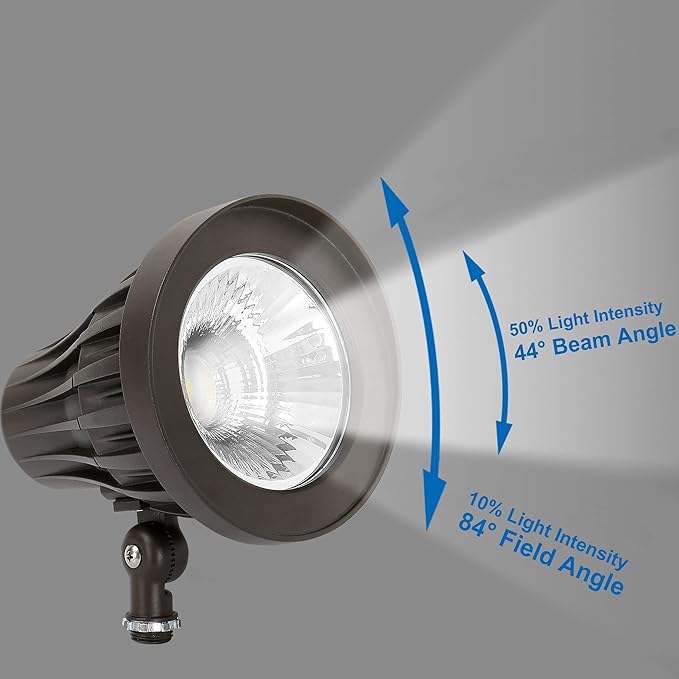 GKOLED 44° Beam Angle 30Watt Bullet/Round LED Spotlight with Solid Ground Post