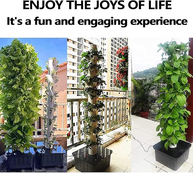 15 Floors 45 Holes Hydroponics Tower Set Hydroponic Growing System Hydroponic Growing Kit Aquaponics Growing System Hydroponics Vertical Growing System
