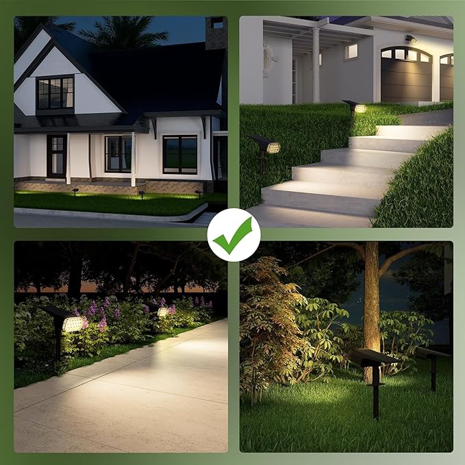 2 Pack Solar Spot Lights Outdoor 8 Lighting Modes Multicolor IP65 Waterproof Landscape Lighting for Garden Yard Patio – Solar Powered(Warm White2 Pack)