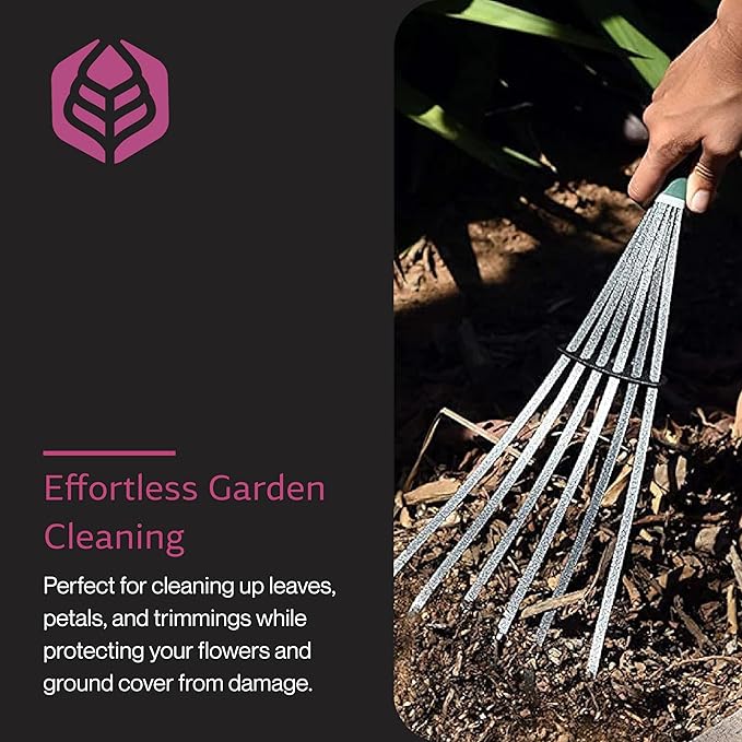 Yard Butler Terra Garden Hand Tools - Weeding Hand Tiller Tool for Efficient Gardening - Weed Remover Tool for Lawn &amp Garden Care - Durable Gardening Accessory Whisk Rake