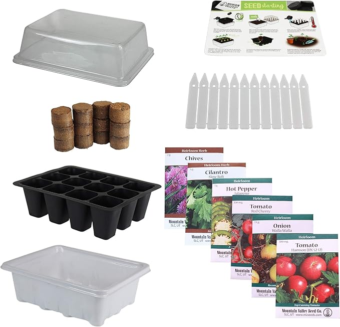 Mexican Salsa &amp Hot Sauce Making Kit | Basic | 6 Non-GMO Seed Varieties | Mexican Seeds for Salsa Hot Sauce Pico De Gallo | Includes Jalapeno Pepper Tomato Cilantro Herb Chives Onion More