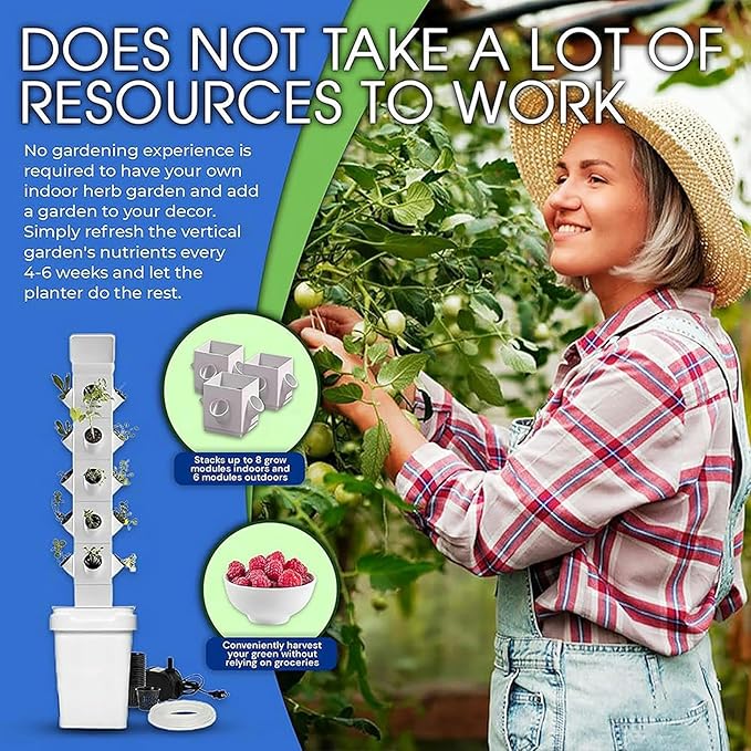 Hydroponic Culture 24 Hydroponic Tower Vetrical Kit Smart Garden Maceter