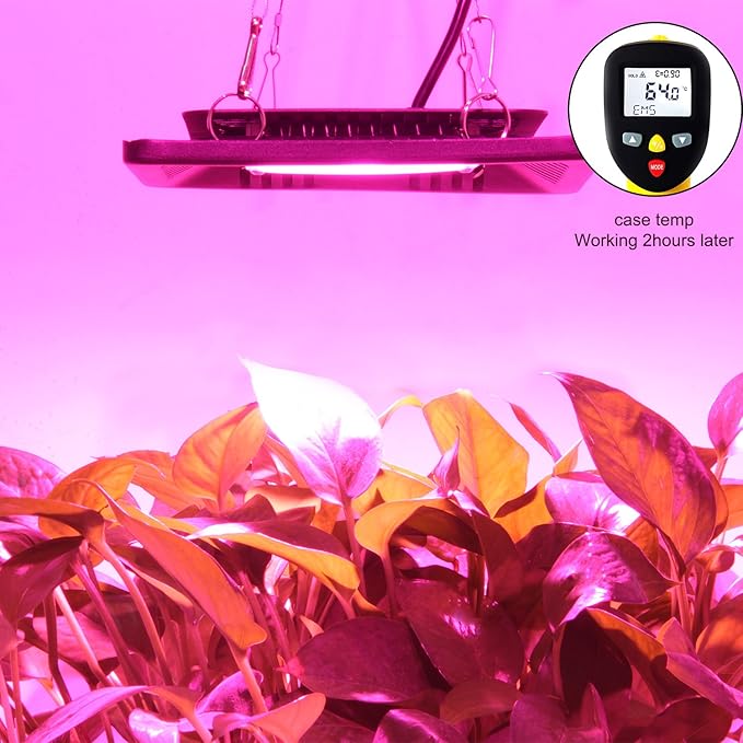 Waterproof 100W LED Grow Light Full Spectrum New Technology COB LED Grow Light Natural Heat Dissipation Without Noise Suitable for Plants All Growing Stage Indoor or Outdoor.
