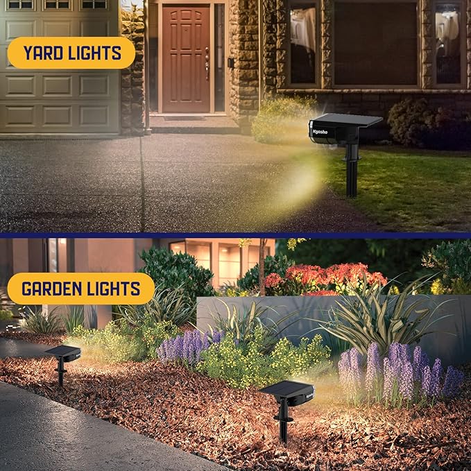 Kyosho Solar Outdoor Lights Waterproof IP67 38 LEDs Solar Spot Lights Outdoor 2-in-1 Landscape Spotlight with 3 Modes for Lawn Pathway Yard Pool 4 Pack