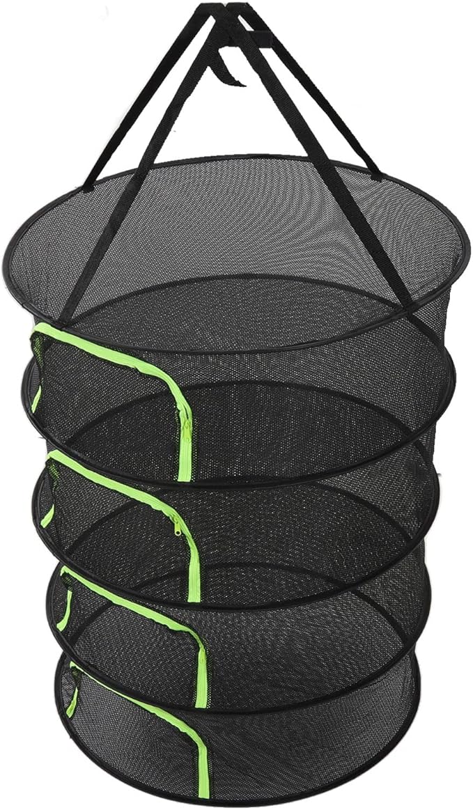 Herbs Drying Net Foldable Plant Drying Net 60cm Diameter Herbs Buds Dry Net with Storage Bag for Outdoor (4th Floor)