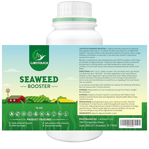Organic Seaweed Booster Plant Nutrient Concentrate Kelp Lawn and Plant Concentrate Liquid Fertilizer for All Plants Non-Toxic and Safe Help Plants Healthy Growth and Recover from Stress