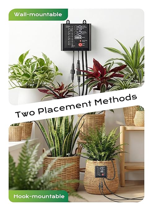 Solar Drip Irrigation System with USB Charging 49FT Indoor Outdoor Plant Watering Devices for 15 Potted Plants Automatic Watering System IP44 Waterproof 2200mAh for Garden Farm Greenhouse(Black)