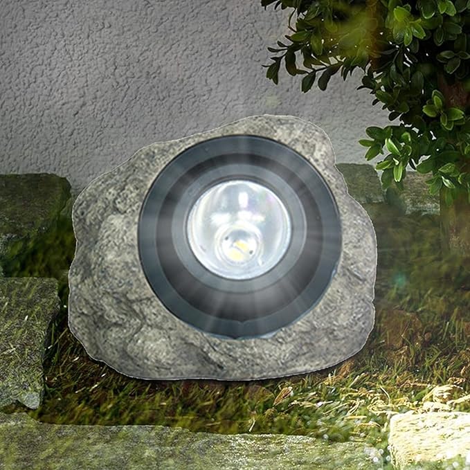 Solar Spotlight – Garden Stone LED Outdoor Spot LightSolar Powered Rock Lamp Warm Glow Illumination Weather-Resistant Build Easy Placement Eco-Friendly Energy Saving |Solar Lighting