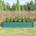 6x3x1FT Galvanized Metal Raised Garden Bed Rectangle Outdoor Planter Box for Vegetables Flowers Herbs Fruits Multi-Purpose Backyard Patio Planter Raised Beds Green