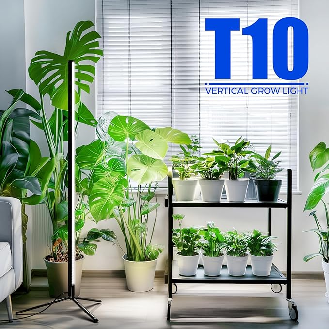 Barrina Vertical Grow Light T10 42W 5000K and CX5 Plant Stand with Grow Lights