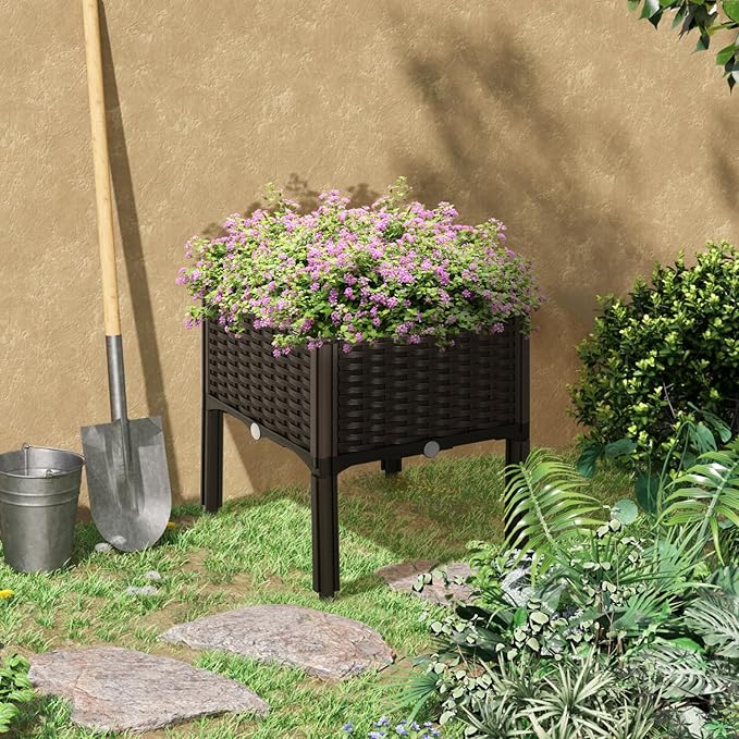 Raised Garden Bed with Legs Self-Watering Planter Box Perfect for Flowers Herbs and Vegetables