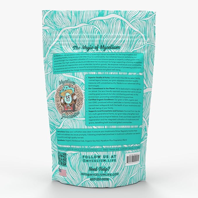 Mycelium Plus Master Mix Premium Mushroom Spawn I Organic Feed Mushroom Growing Kit I Indoor Cultivation for Starter &amp Pro Home Growers I Non-GMO &amp Sourced from Local USA Farms 5lbs