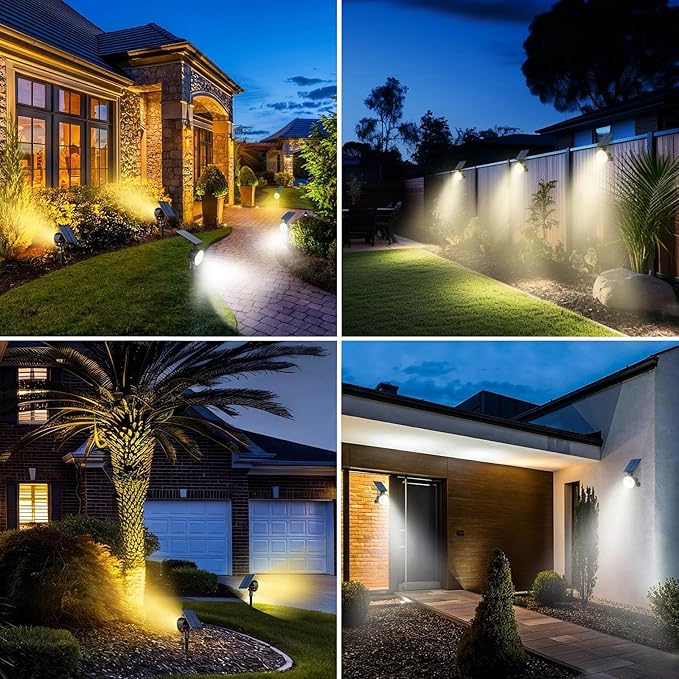 nipify 4 Pack Solar Motion Spotlights+4pack 3CCT Solar Spotlights