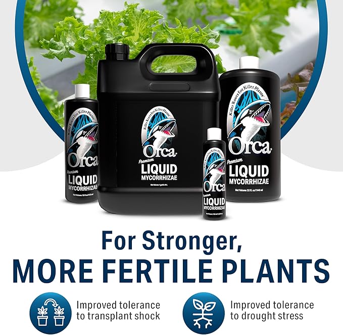 32 oz Orca Liquid Mycorrhizae for Plants - Mycorrhizal Fungi Root Stimulator and Booster - Enhance Plant Success with Microbes for Soil