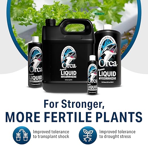 16 oz Orca Liquid Mycorrhizae for Plants - Mycorrhizal Fungi Root Stimulator and Booster - Enhance Plant Success with Microbes for Soil