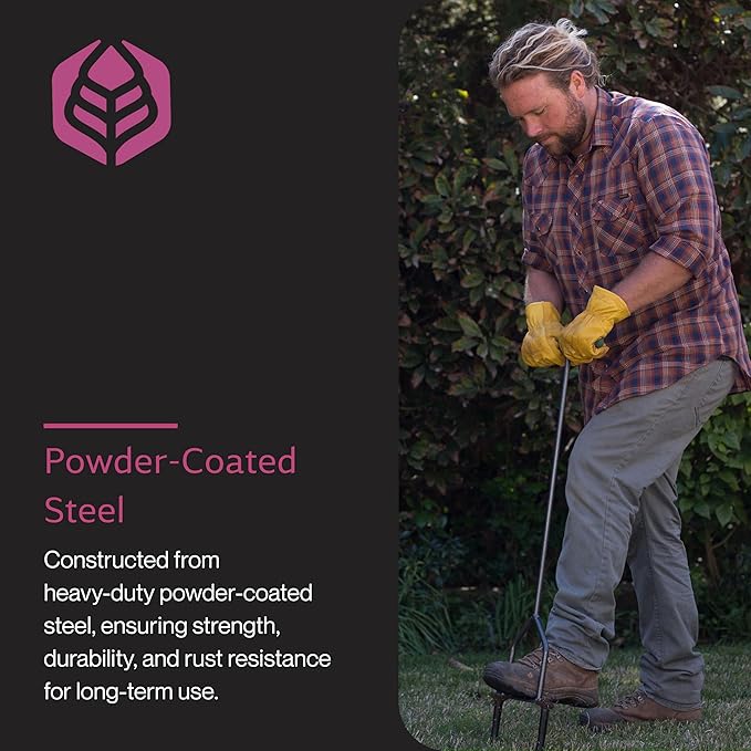 Yard Butler Terra Garden Weeder Hand Tool ITT-1W - Essential Gardening Tool for Yardwork - Power-Coated Steel Construction - Comfortable Grip - Long-Lasting - Rust-Resistant