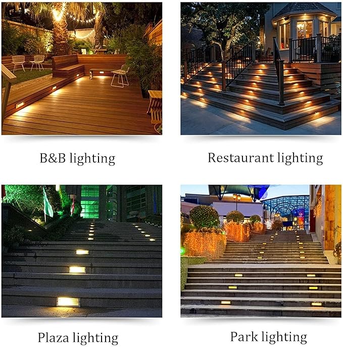 5W Rectangular LED Landscape Lights - IP65 Waterproof Outdoor Stair Corner Spotlight for Gardens and Villas (Red 12V)