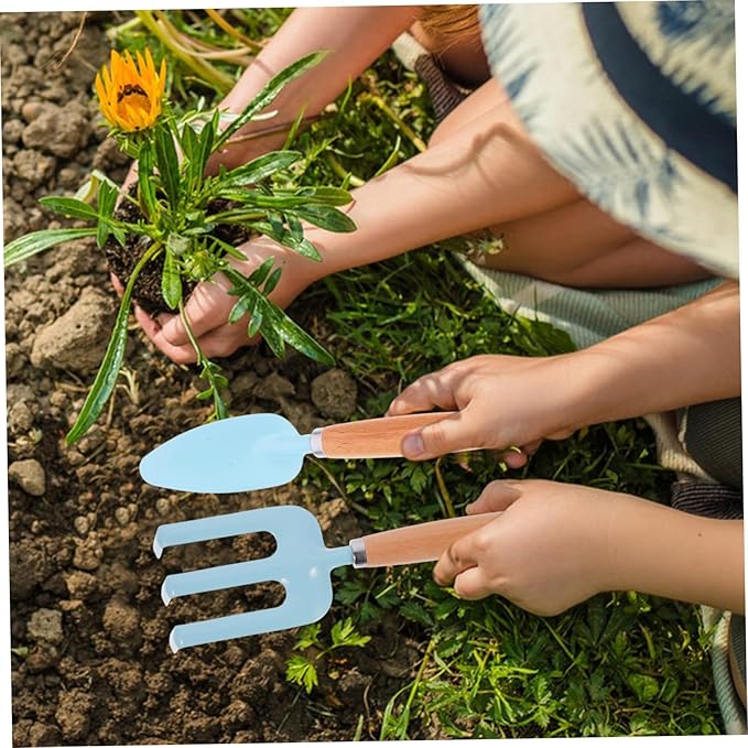 Mikikit 1set Boys and Girls Gardening Tools Set Boy Girl-Friendly Kit Shovel Rake Watering Bag for and Transplanting Lightweight Easy to Carry