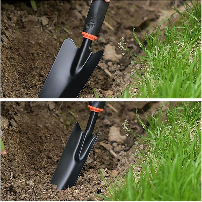 Garden Tools Set 4 Piece Gardening Hand Kit Includes Garden Shovel Hand Trowel Rake Dual-Purpose Hoe Gardening Tools Gift for Women Men